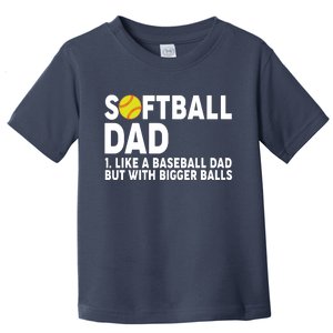 Softball Dad Like A Baseball Dad But With Bigger Balls Toddler T-Shirt