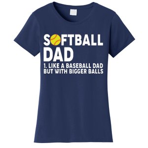 Softball Dad Like A Baseball Dad But With Bigger Balls Women's T-Shirt