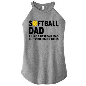 Softball Dad Like A Baseball Dad But With Bigger Balls Women's Perfect Tri Rocker Tank