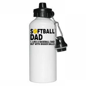 Softball Dad Like A Baseball Dad But With Bigger Balls Aluminum Water Bottle