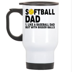 Softball Dad Like A Baseball Dad But With Bigger Balls Stainless Steel Travel Mug