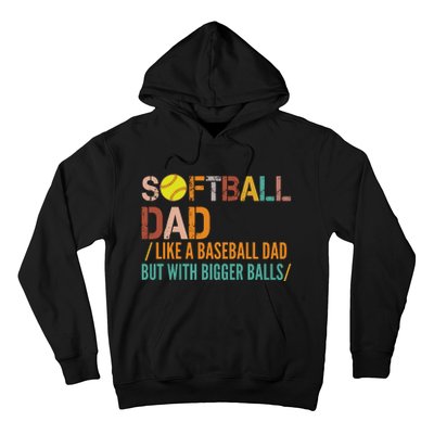 Softball Dad Like A Baseball Dad Vintage Hoodie