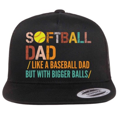 Softball Dad Like A Baseball Dad Vintage Flatbill Hat