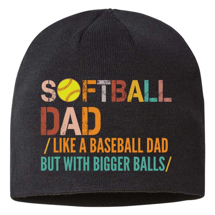 Softball Dad Like A Baseball Dad Vintage Sustainable Beanie