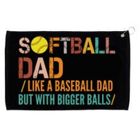 Softball Dad Like A Baseball Dad Vintage Grommeted Golf Towel