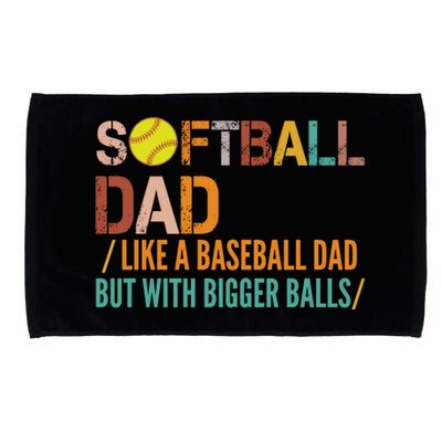 Softball Dad Like A Baseball Dad Vintage Microfiber Hand Towel