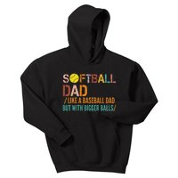 Softball Dad Like A Baseball Dad Vintage Kids Hoodie