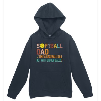 Softball Dad Like A Baseball Dad Vintage Urban Pullover Hoodie