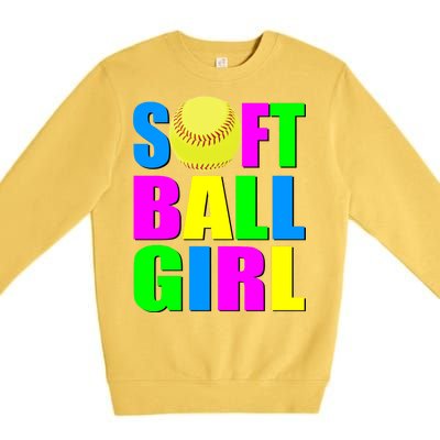 Softball Girl Premium Crewneck Sweatshirt