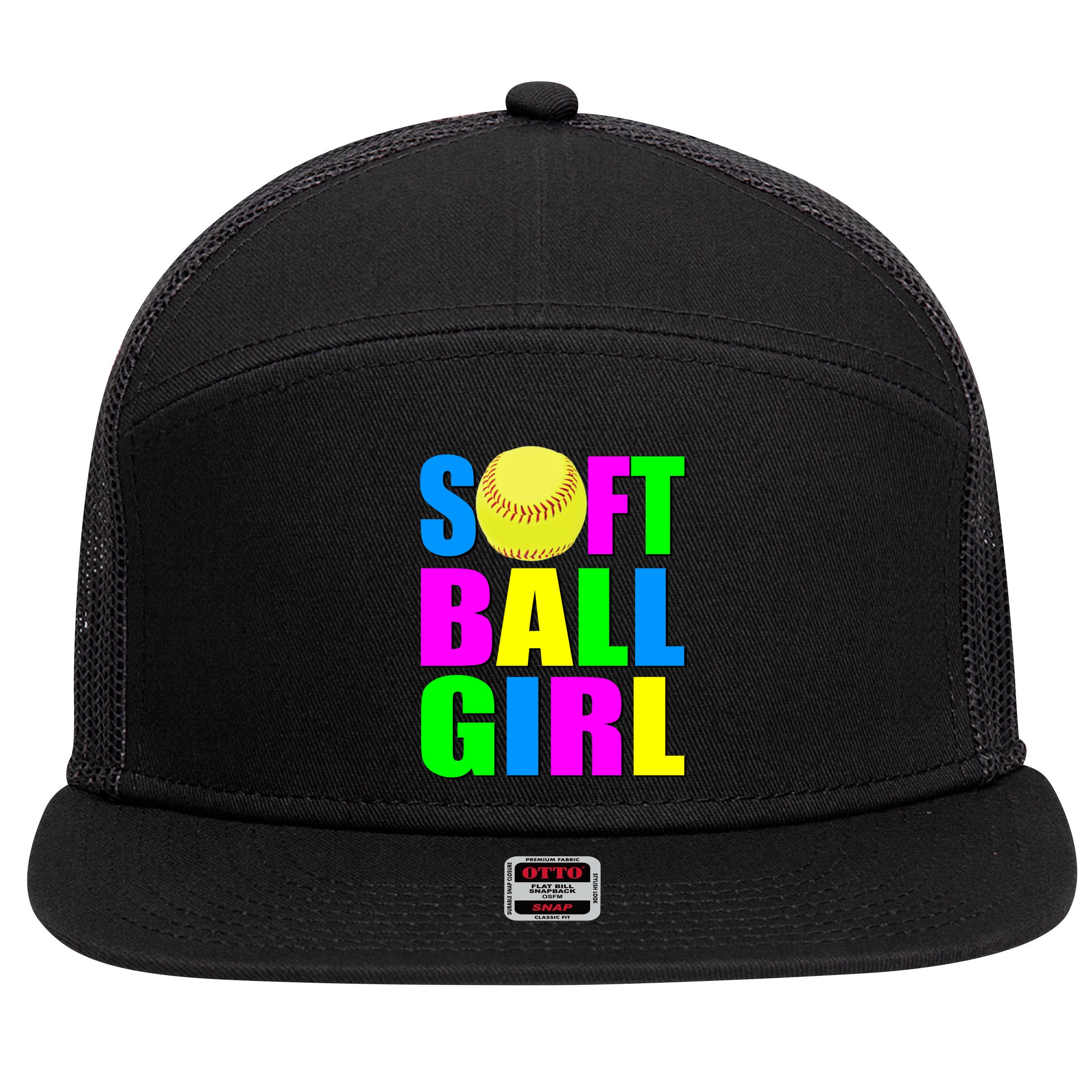 Softball Girl 7 Panel Mesh Trucker Snapback Hat