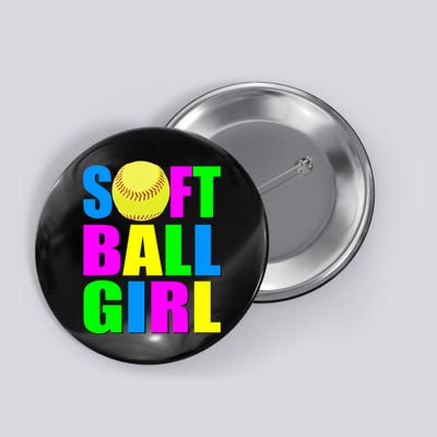 Softball Girl Button