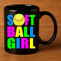 Softball Girl 11oz C Handle Ceramic Mug