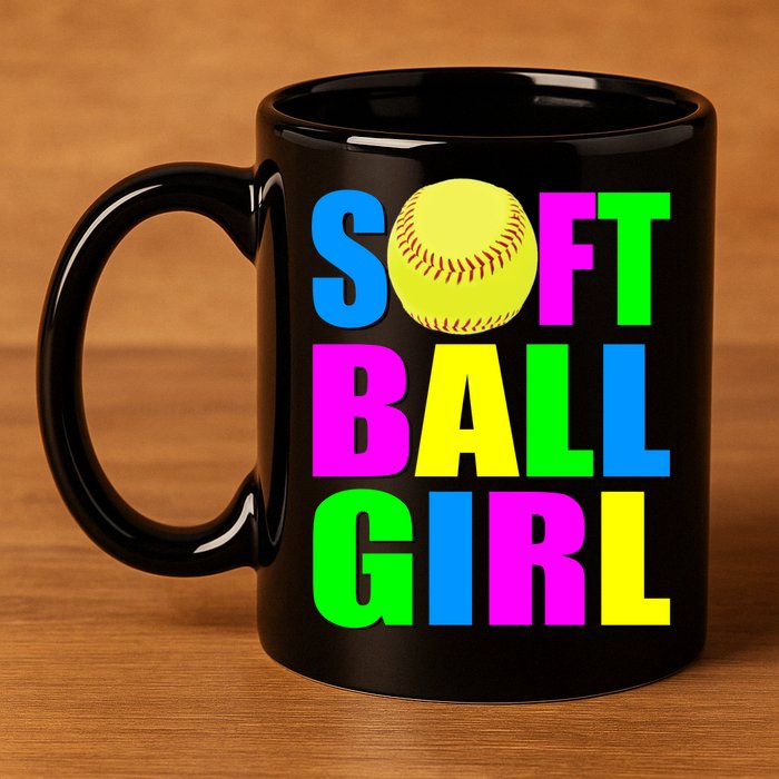 Softball Girl 11oz C Handle Ceramic Mug