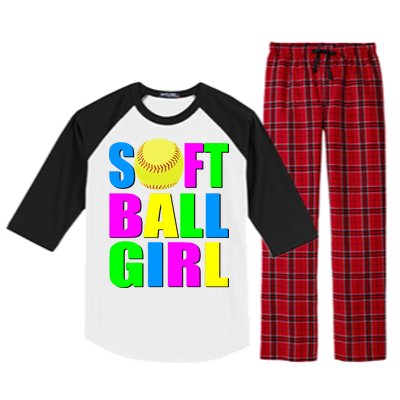 Softball Girl Raglan Sleeve Pajama Set