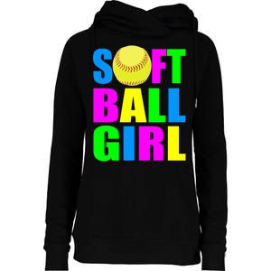 Softball Girl Womens Funnel Neck Pullover Hood