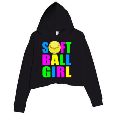 Softball Girl Crop Fleece Hoodie