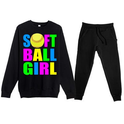 Softball Girl Premium Crewneck Sweatsuit Set