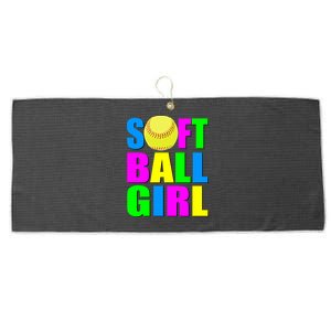 Softball Girl Large Microfiber Waffle Golf Towel