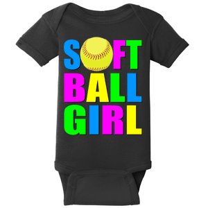 Softball Girl Baby Bodysuit