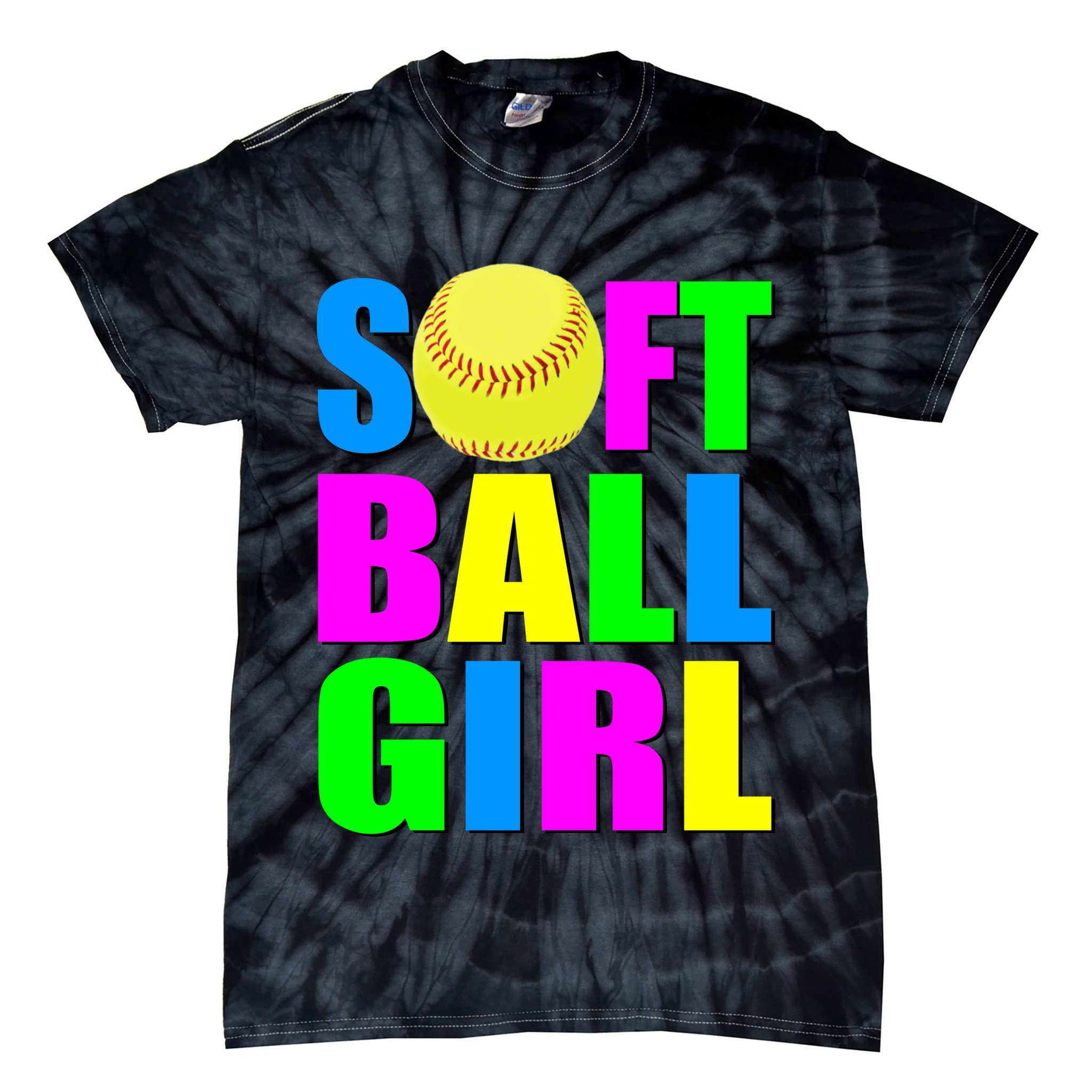 Softball Girl Tie-Dye T-Shirt