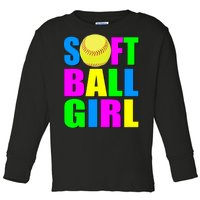 Softball Girl Toddler Long Sleeve Shirt