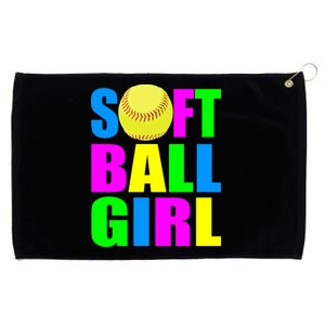 Softball Girl Grommeted Golf Towel