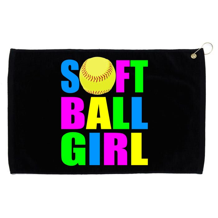 Softball Girl Grommeted Golf Towel