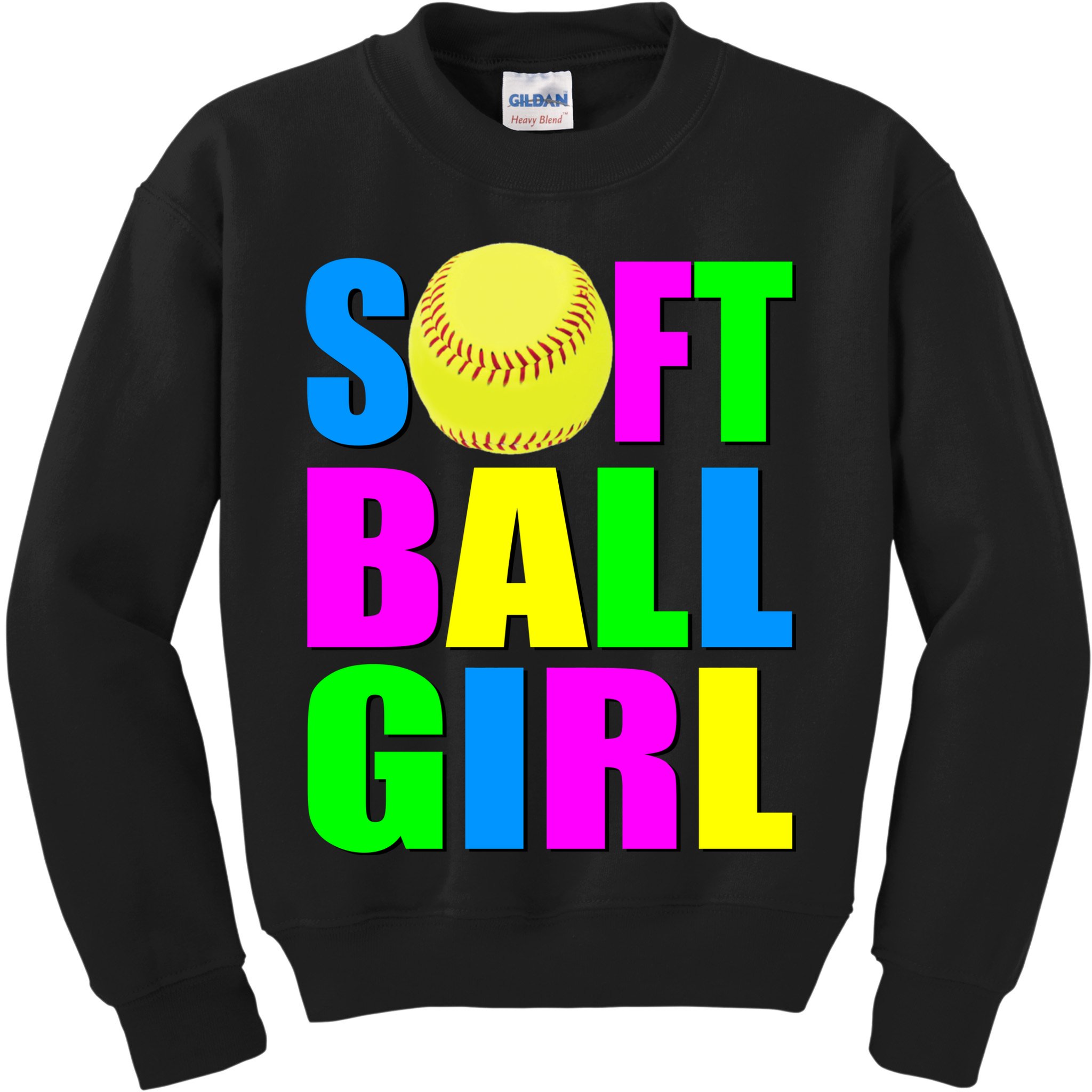 Softball Girl Kids Sweatshirt