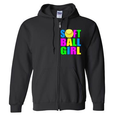 Softball Girl Full Zip Hoodie