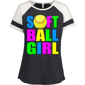 Softball Girl Enza Ladies Jersey Colorblock Tee