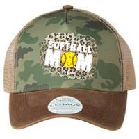 Softball Mom leopard Background Legacy Tie Dye Trucker Hat