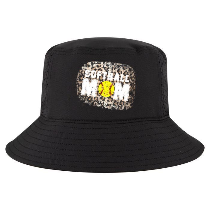 Softball Mom leopard Background Cool Comfort Performance Bucket Hat