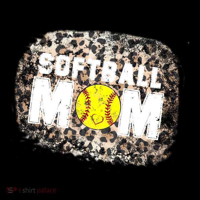 Softball Mom leopard Background Tall T-Shirt