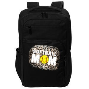 Softball Mom leopard Background Impact Tech Backpack