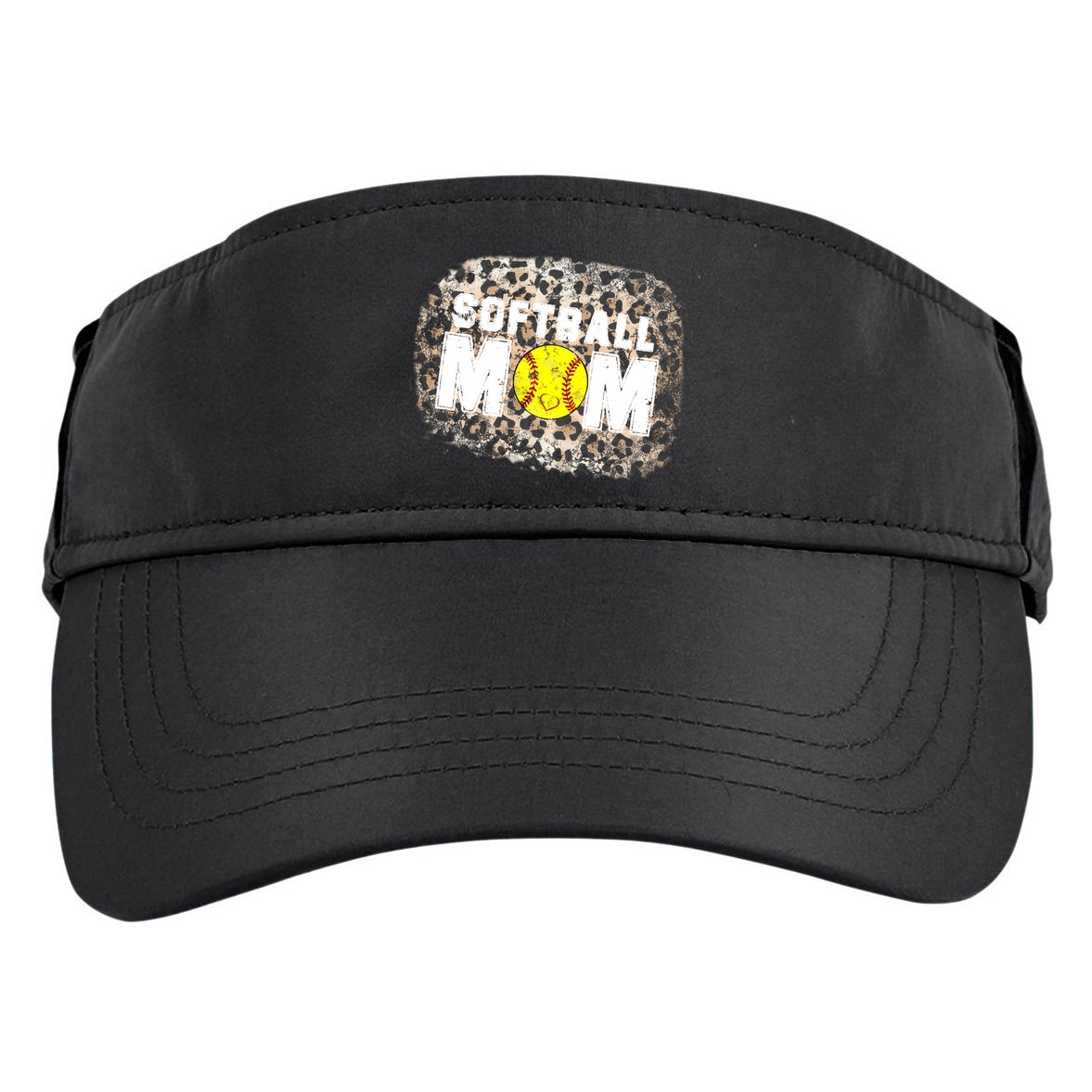 Softball Mom leopard Background Adult Drive Performance Visor