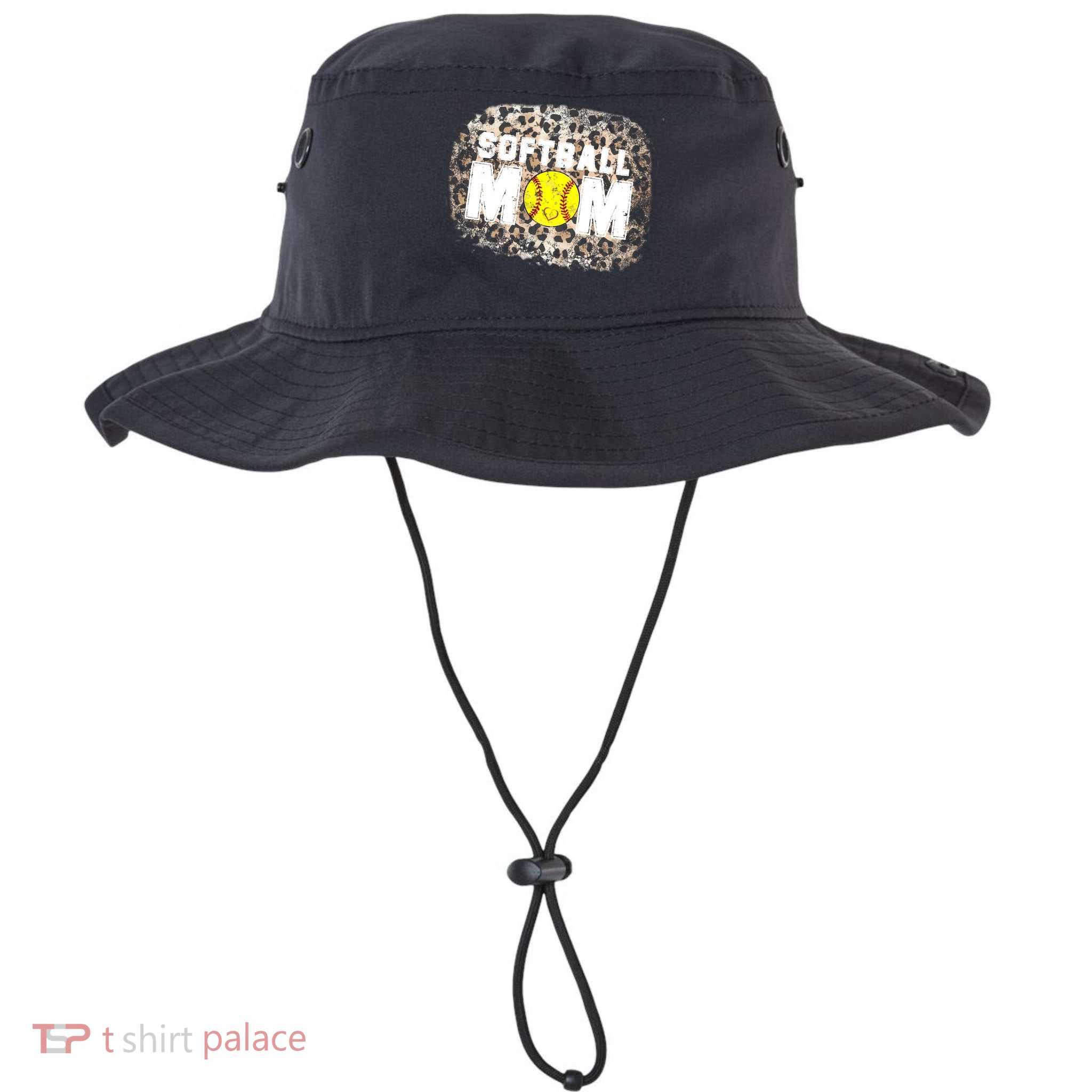 Softball Mom leopard Background Bucket Hat