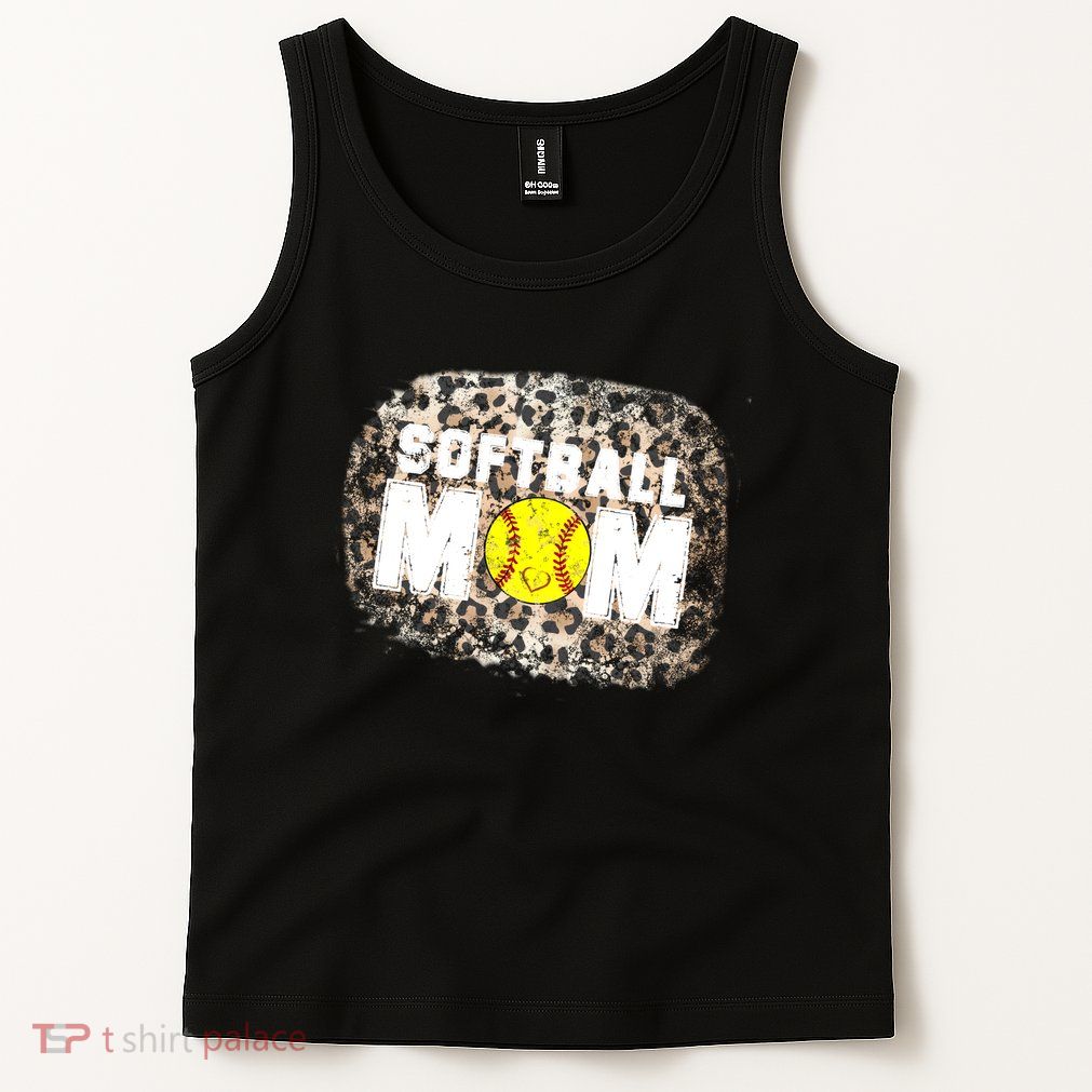 Softball Mom leopard Background Tank Top