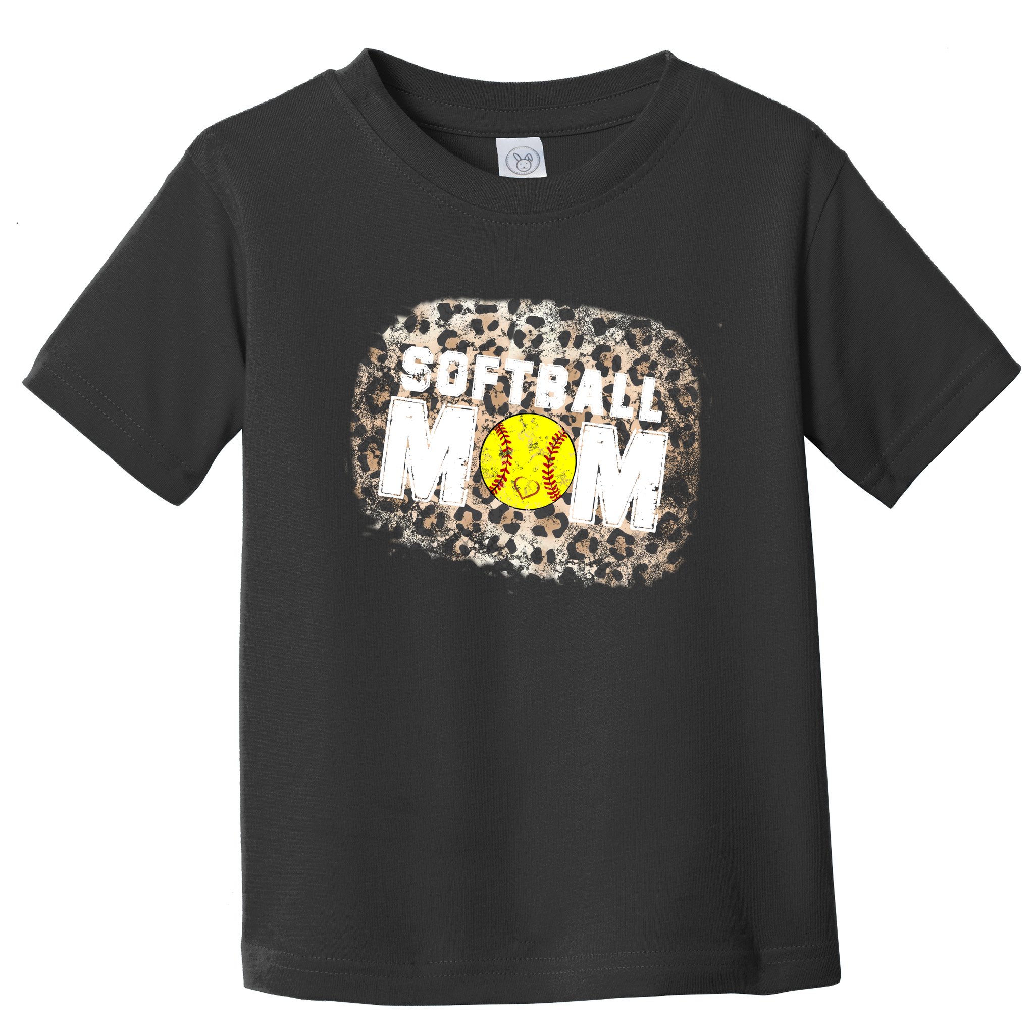 Softball Mom leopard Background Toddler T-Shirt