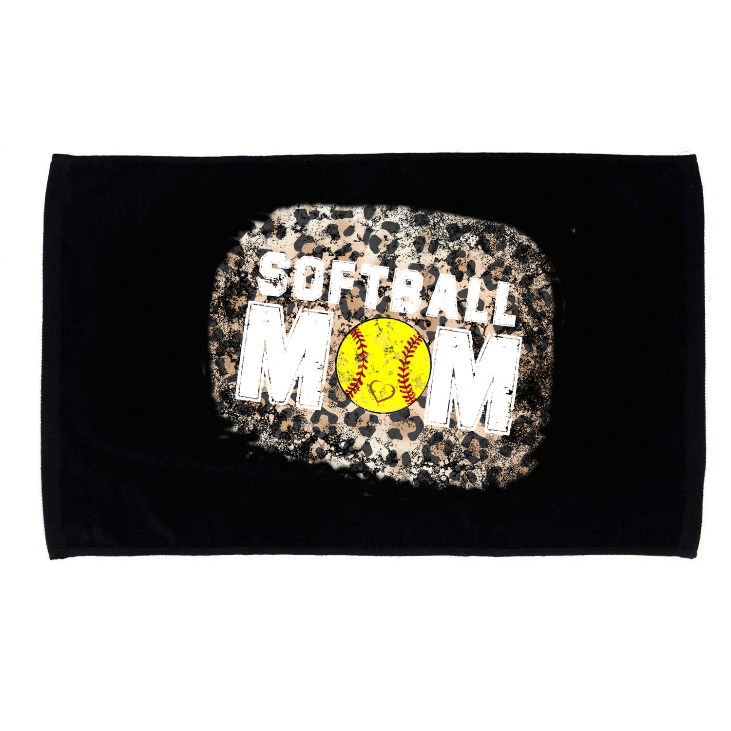 Softball Mom leopard Background Microfiber Hand Towel