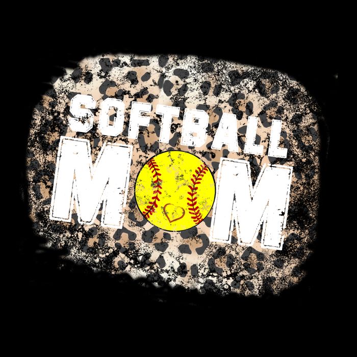 Softball Mom leopard Background Women's V-Neck T-Shirt