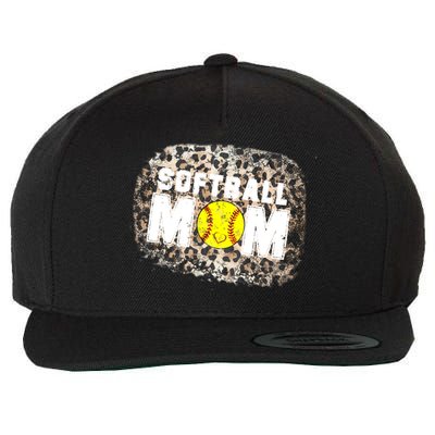 Softball Mom leopard Background Wool Snapback Cap