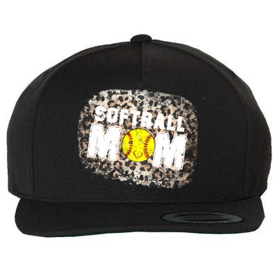 Softball Mom leopard Background Wool Snapback Cap