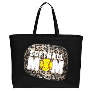 Softball Mom leopard Background Cotton Canvas Jumbo Tote