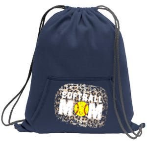 Softball Mom leopard Background Sweatshirt Cinch Pack Bag