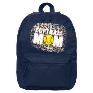 Softball Mom leopard Background 16 in Basic Backpack