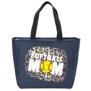 Softball Mom leopard Background Zip Tote Bag