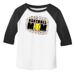 Softball Mom leopard Background Toddler Fine Jersey T-Shirt