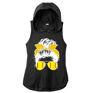 Softball Mom Sunglasses Ladies PosiCharge Tri-Blend Wicking Draft Hoodie Tank