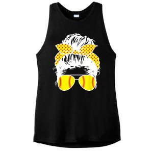 Softball Mom Sunglasses Ladies PosiCharge Tri-Blend Wicking Tank