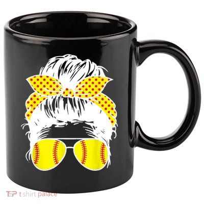 Softball Mom Sunglasses 11oz C Handle Ceramic Mug